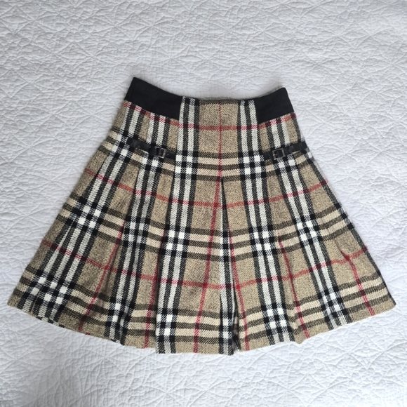 Vintage Plaid Pleated Nova Check Wool Blend Skirt - Picture 1 of 12